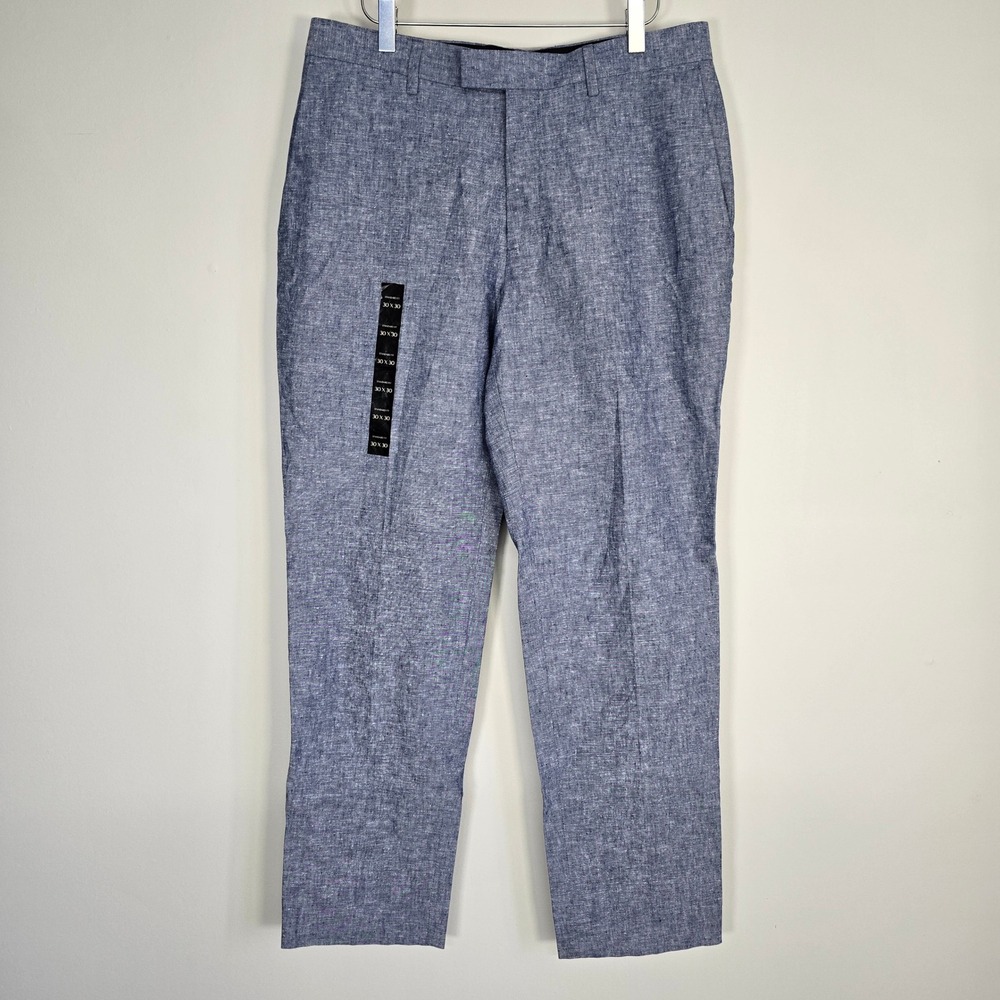 Banana Republic Linen Cotton Pants Mens 30x30 Blue Standard Fit Coastal Preppy